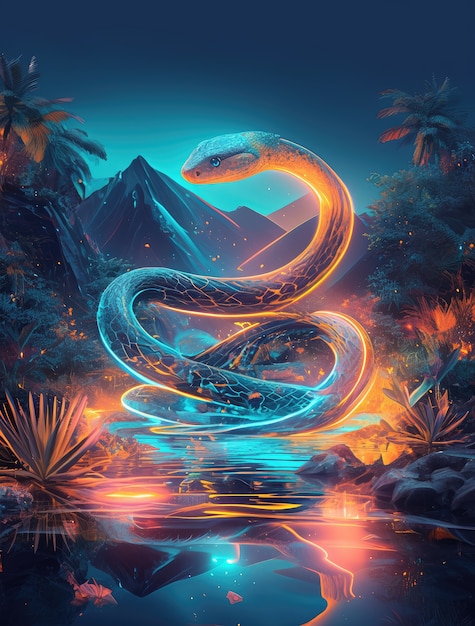 Fantasy snake illustration
