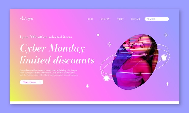 Landing page template for cyber monday