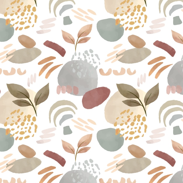 Watercolor soft earth tones pattern template