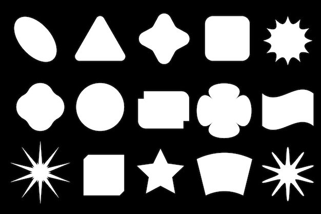 Minimal star shapes set of minimal icons in colors bauhaus inspired design elements basic